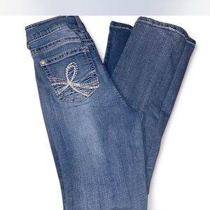 Women's Blue Jeans with Embroidered Pocket
